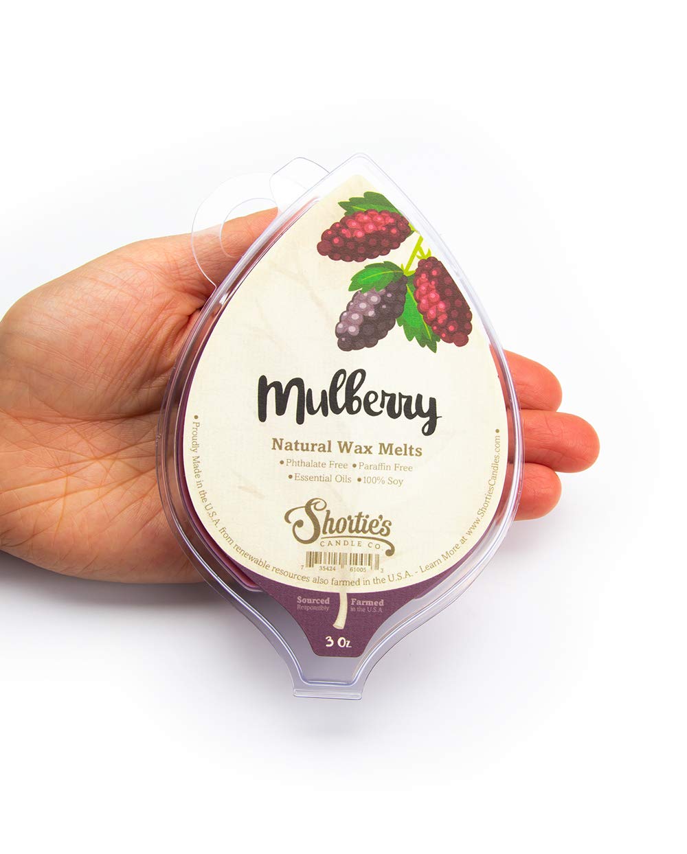 Shortie's Mulberry melt bars displayed to evoke fruity, cozy holiday fragrance.