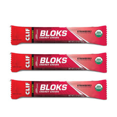 Shot Bloks Fresa envase detalle, snack práctico para entrenamientos