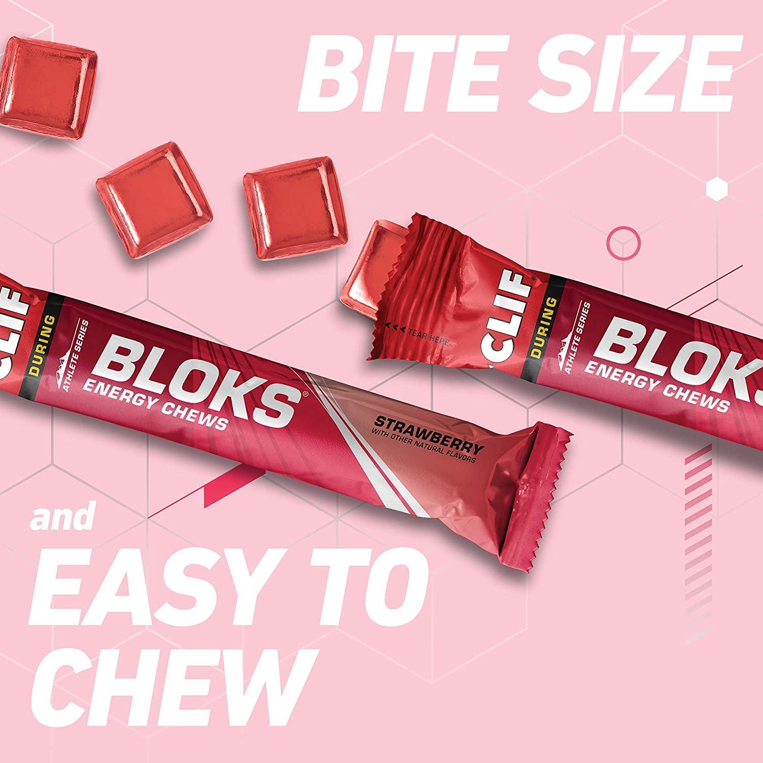 Shot Bloks Fresa textura suave, experiencia de masticar agradable