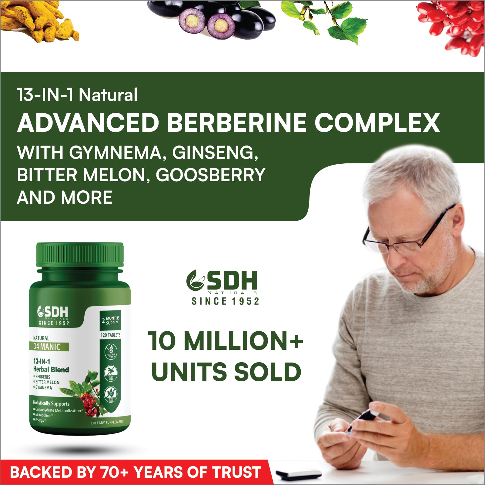 SHREE DHANWANTRI HERBALS D4 Manic capsules pack for convenient daily use.