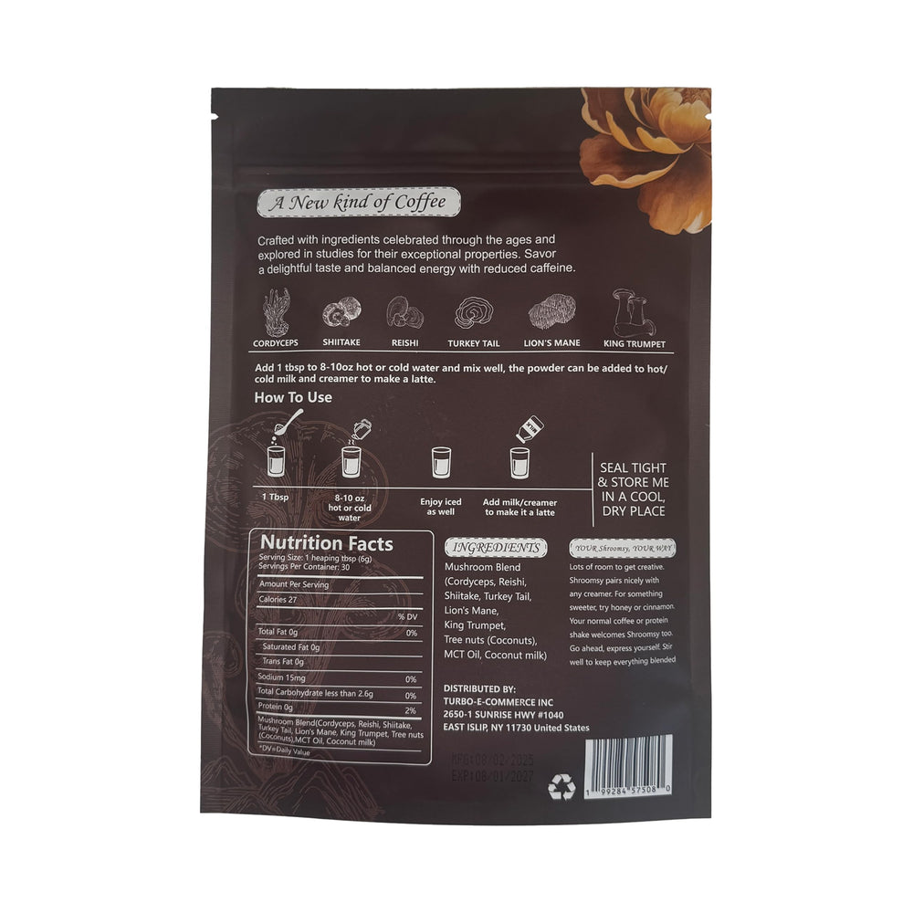 Shroomsy Mushroom Coffee iced serve shows versatile hot or cold use.