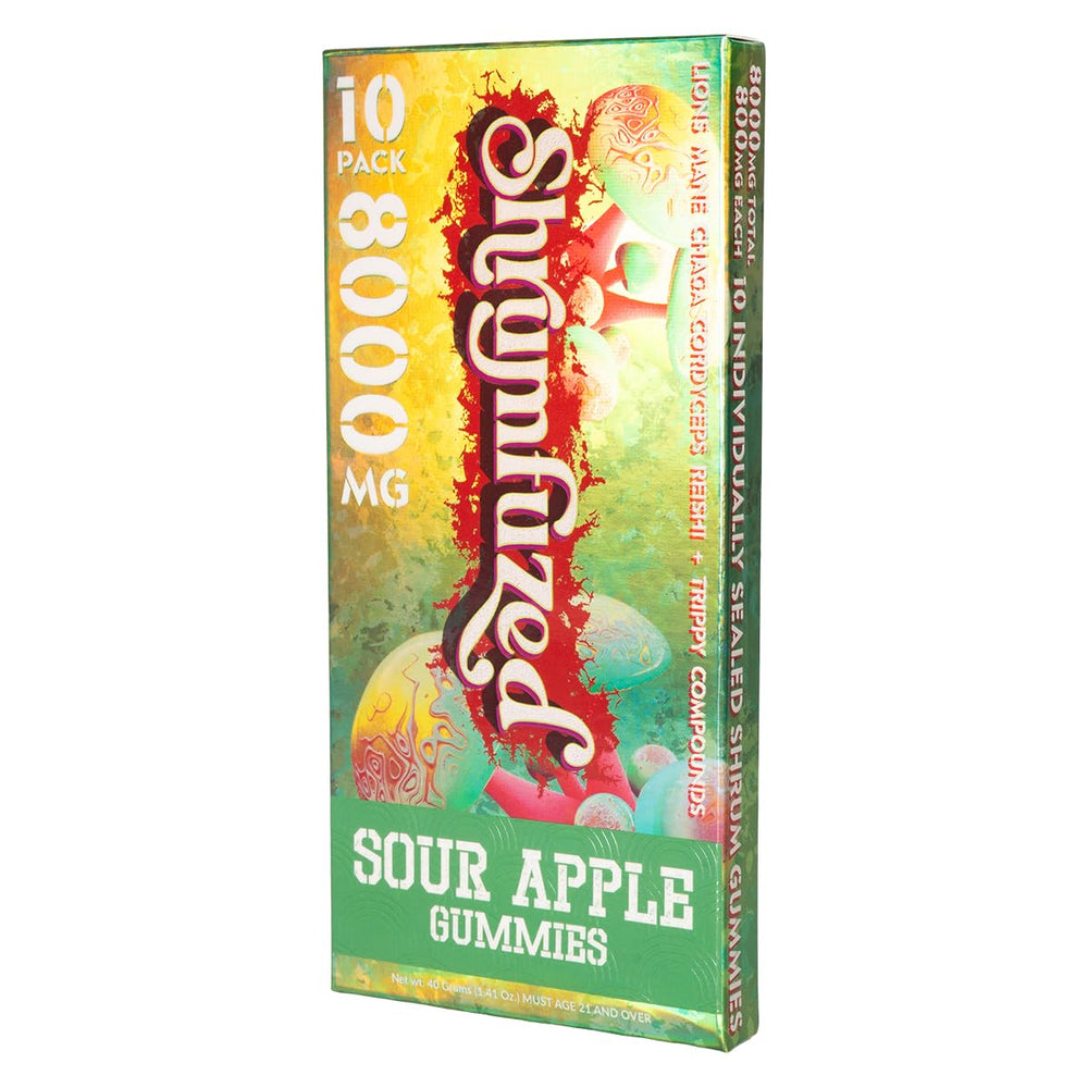 Shrumfuzed sour-apple gummy close-up for easy daily use.