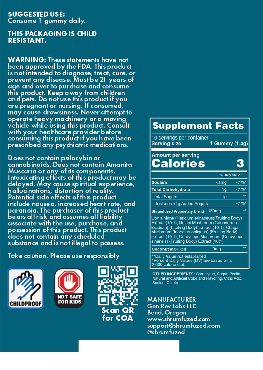 Shrumfuzed Miniz assorted pack shows 10-count bottles for on-the-go routine.