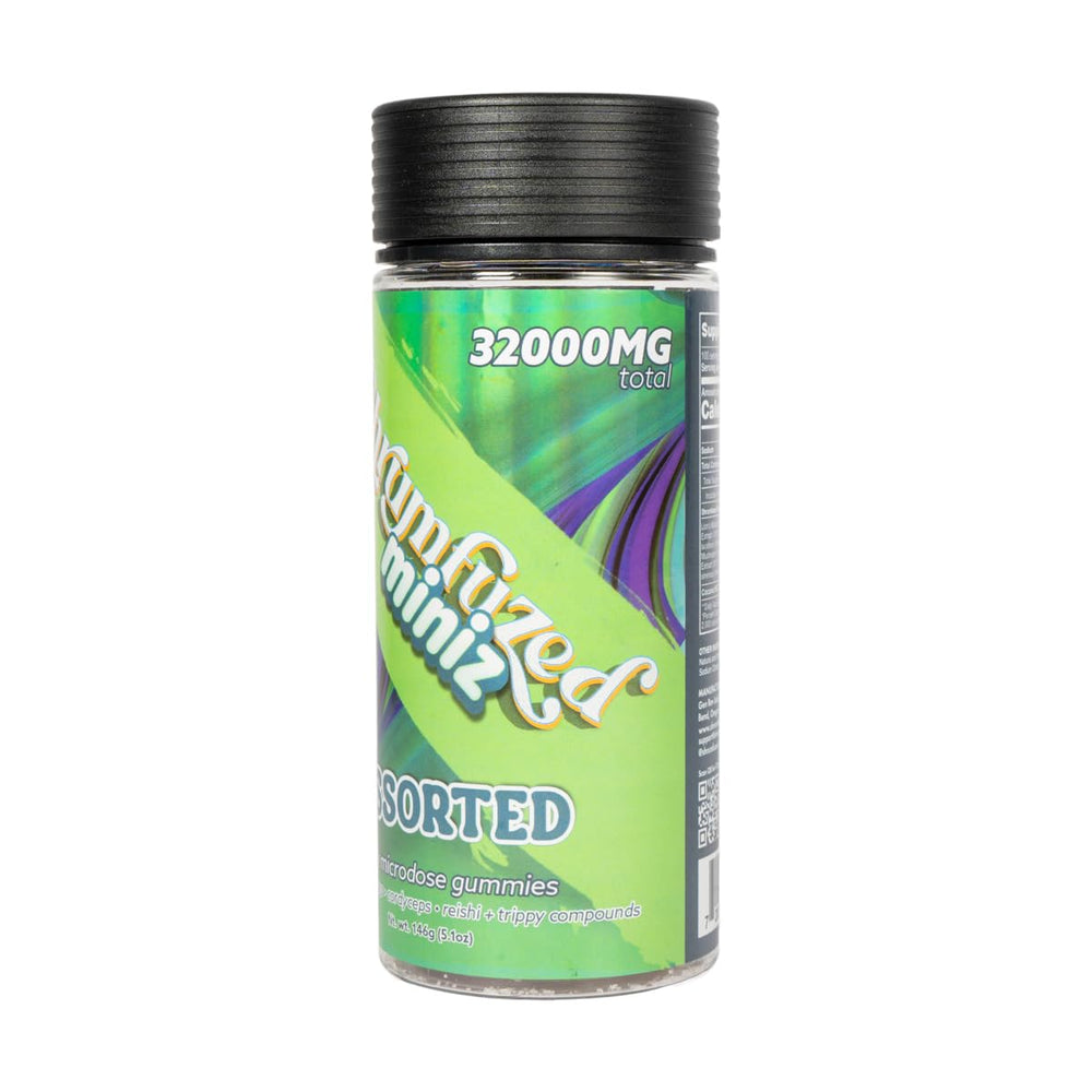 Shrumfuzed Miniz bottle with child-resistant cap emphasizes safety