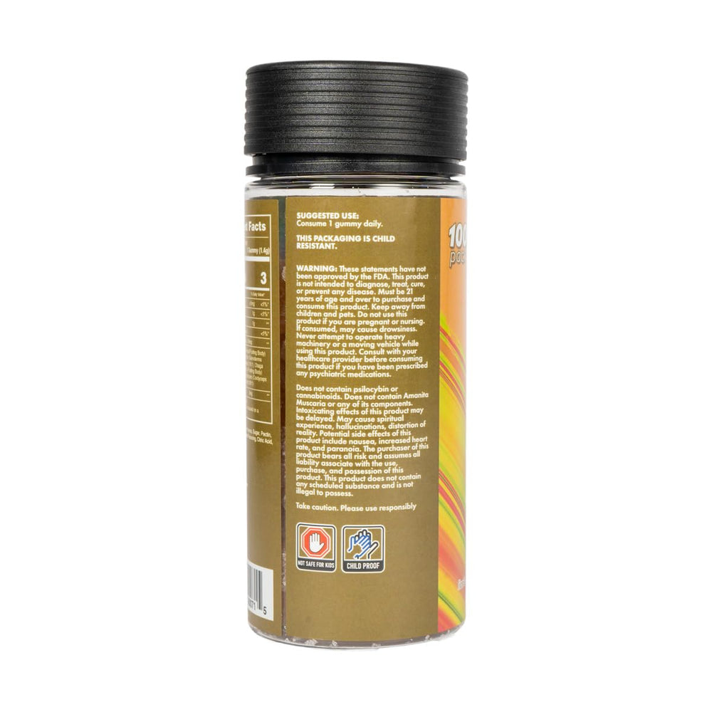 Shrumfuzed Miniz bottle in hand demonstrates convenient daily dosing.