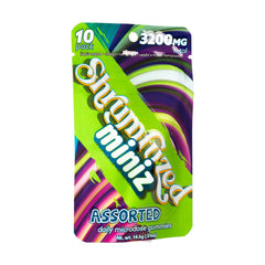 Shrumfuzed Miniz gummy close-up highlighting the focus-friendly formula.