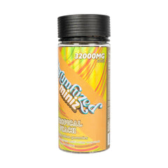 Shrumfuzed Miniz tropical peach gummy close-up shows smooth texture for daily use.