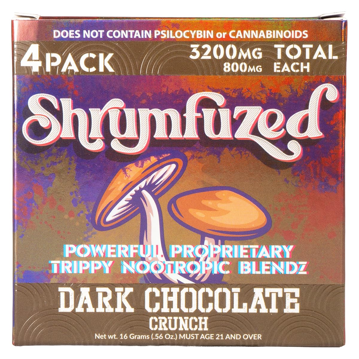 Shrumfuzed nootropic gummy bottle front showing 3200mg formulation for daily focus