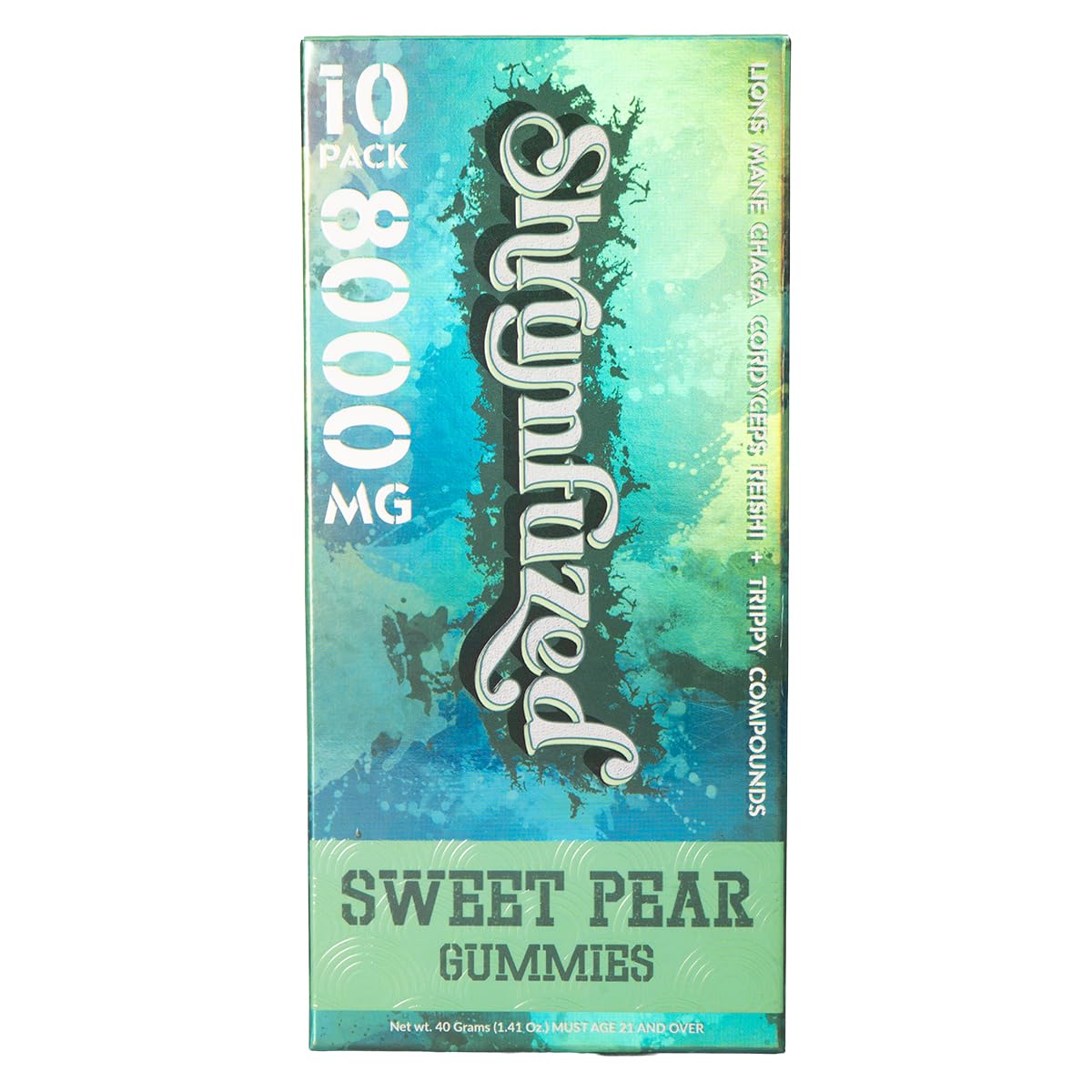 Shrumfuzed proprietary blend gummy on a clean surface showing wellness.