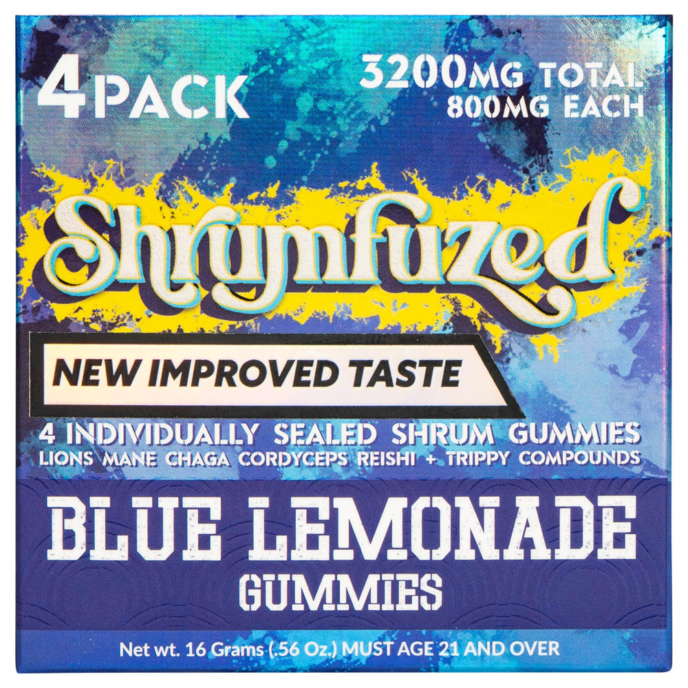 Shrumfuzed nootropic gummy bottle pour highlights convenient daily dosing for focused energy