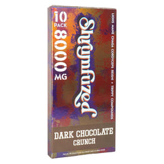 Shrumfuzed proprietary nootropic gummy dark chocolate crunch close-up for sustained focus.