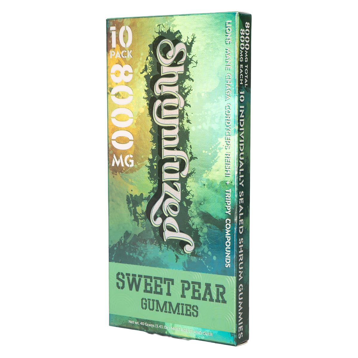 Close view of foil seal on Shrumfuzed gummy bottle