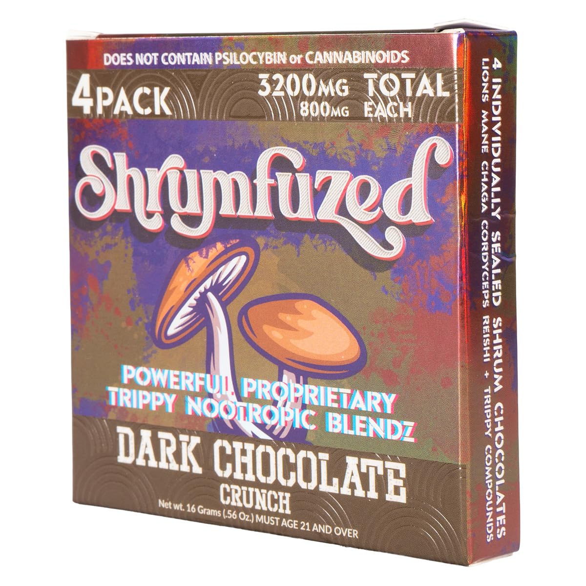 Shrumfuzed nootropic gummy ingredients panel highlighting Lion’s Mane and Reishi