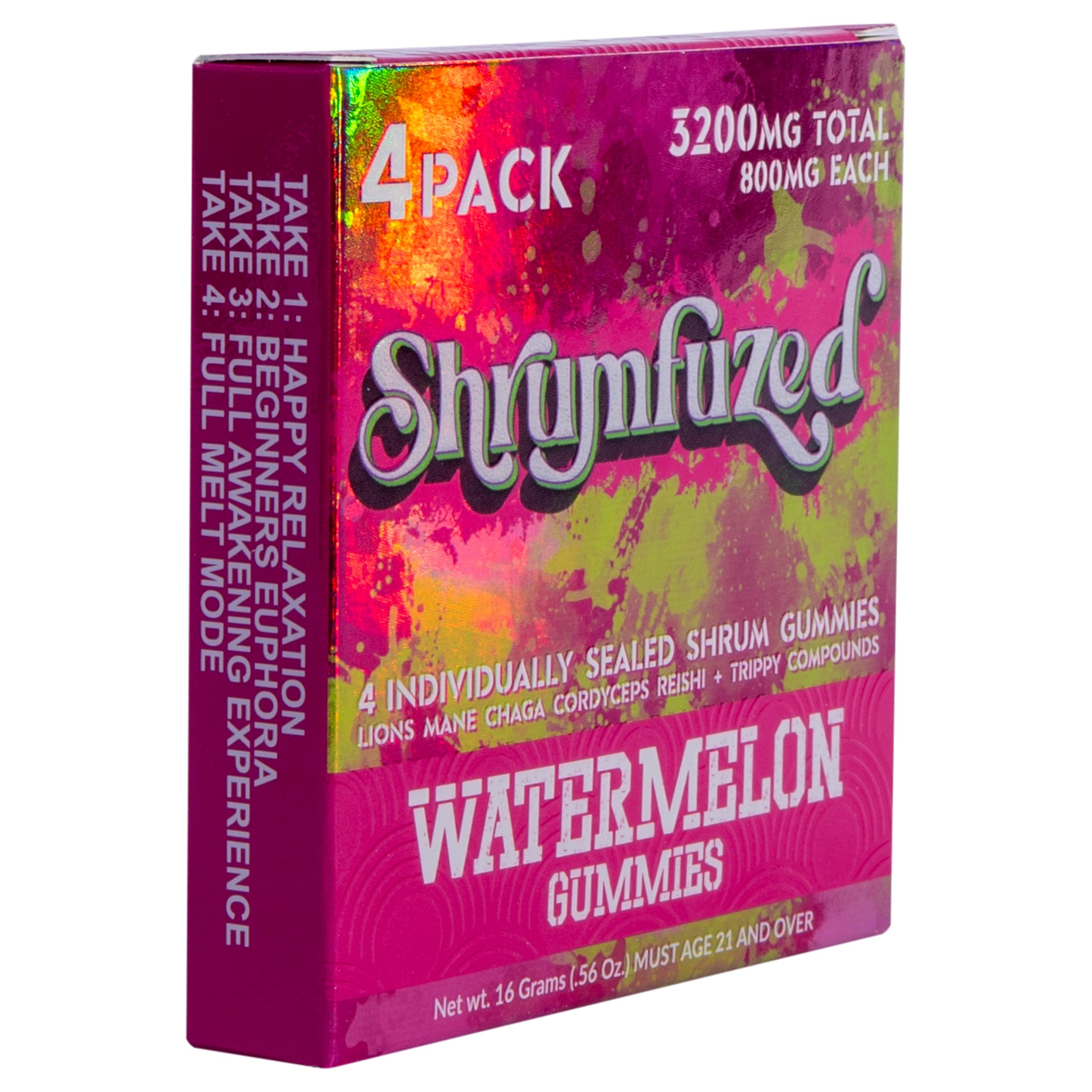 Shrumfuzed nootropic gummy jar closeup shows texture and easy daily dosing.