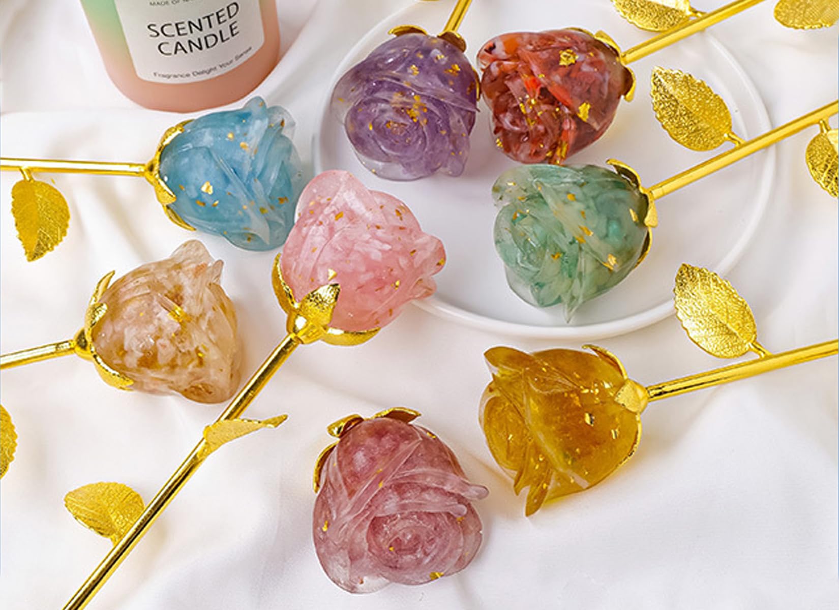 SHUKEFER amethyst crystal rose decor suitable for office or gift-ready moments