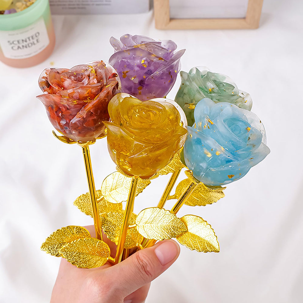SHUKEFER handmade crystal rose designed as a distinctive desk centerpiece