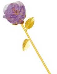 SHUKEFER purple crystal rose with amethyst hue brightens desk decor and gifting use