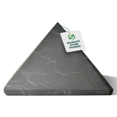Shungite World authentic pyramid 100mm top view promotes energy balance