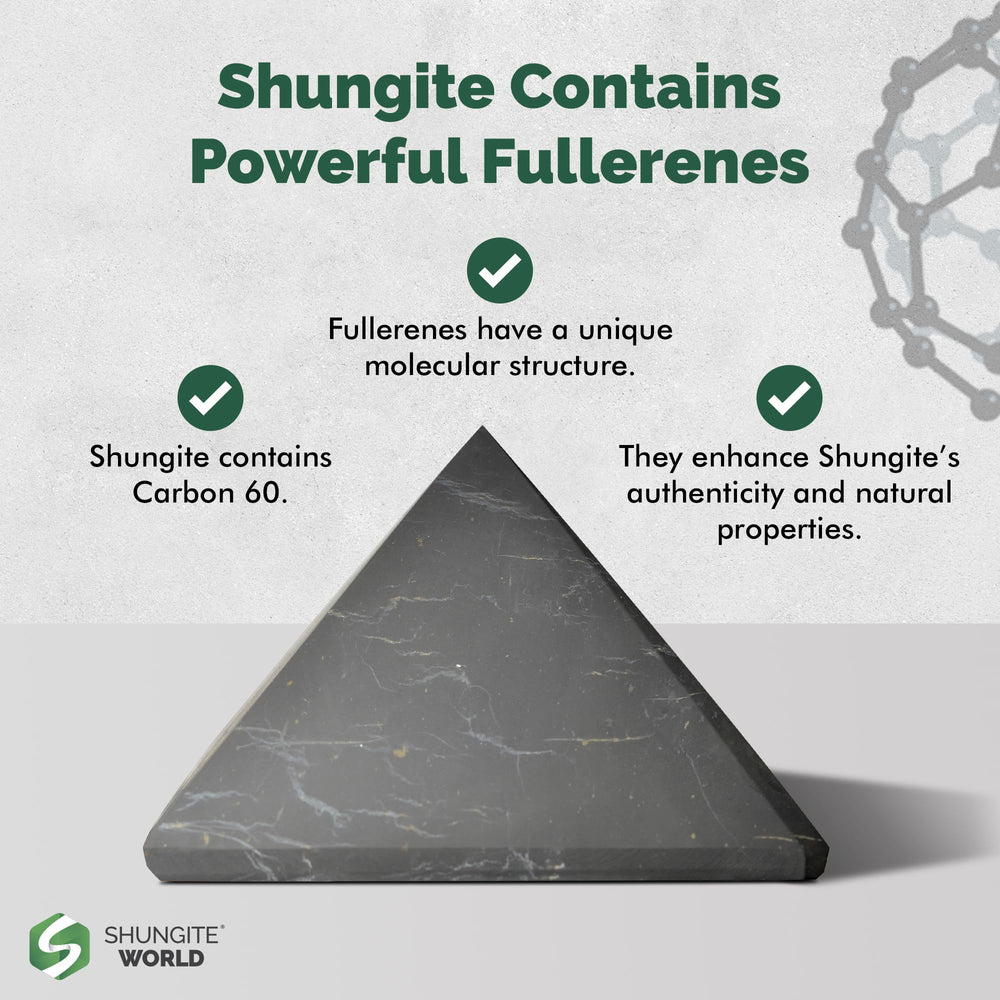 Shungite World pyramid natural matte finish complements modern decor