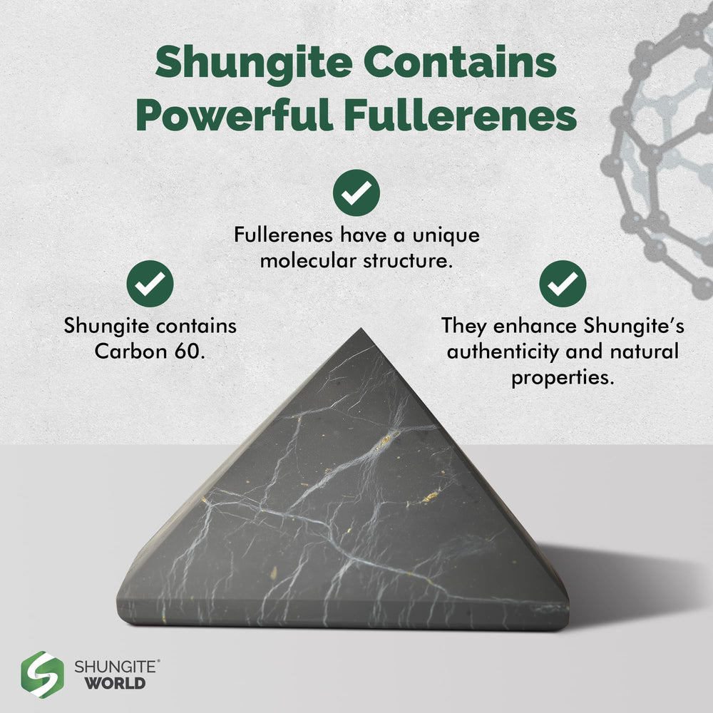 Shungite World unpolished pyramid used for grounding space