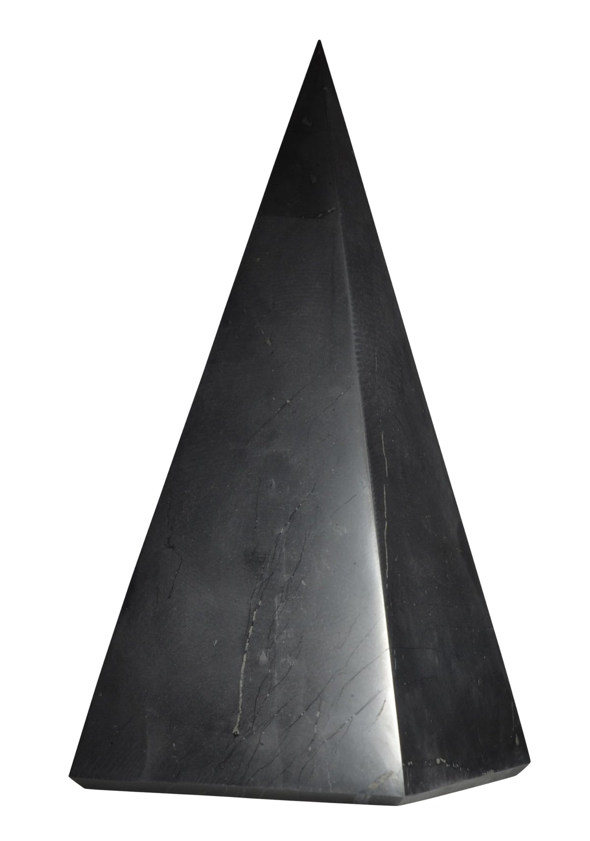 Shungite World authentic tall pyramid 80mm polished for protective energy in any space