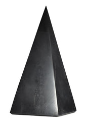Shungite World authentic tall pyramid 80mm polished for protective energy in any space