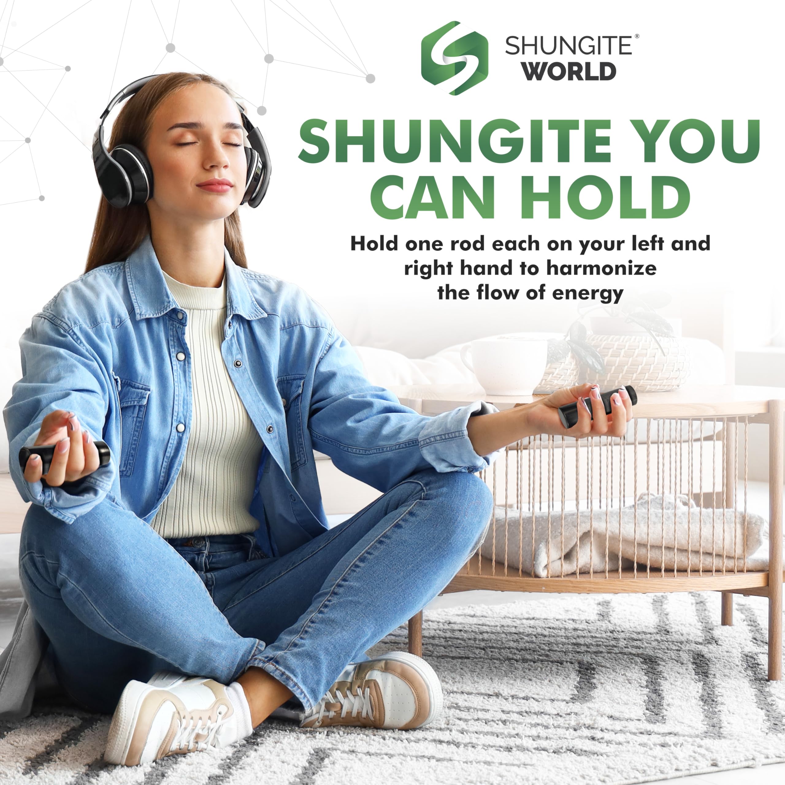 Shungite World chakra-balancing cylinders support energy alignment during practice.