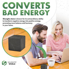 Shungite World chakra energy cube — supports mindful balance during meditation.