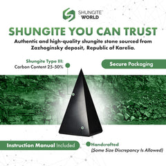 Shungite World desk protection pyramid shields electronics from interference.