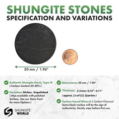 Shungite World phone sticker provides calm focus and subtle protection.