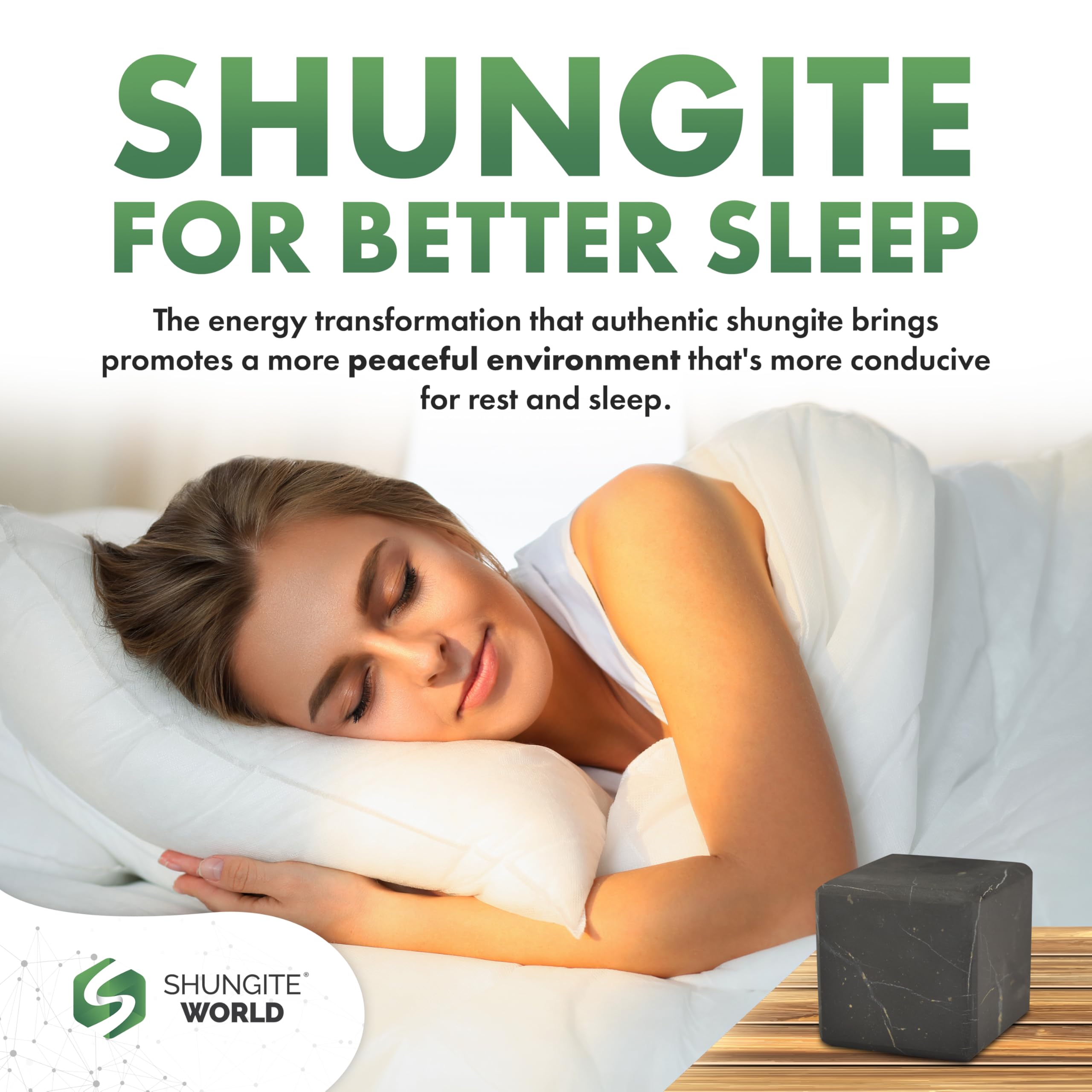 Shungite World protection desk setup — enhances space with subtle, grounded energy.