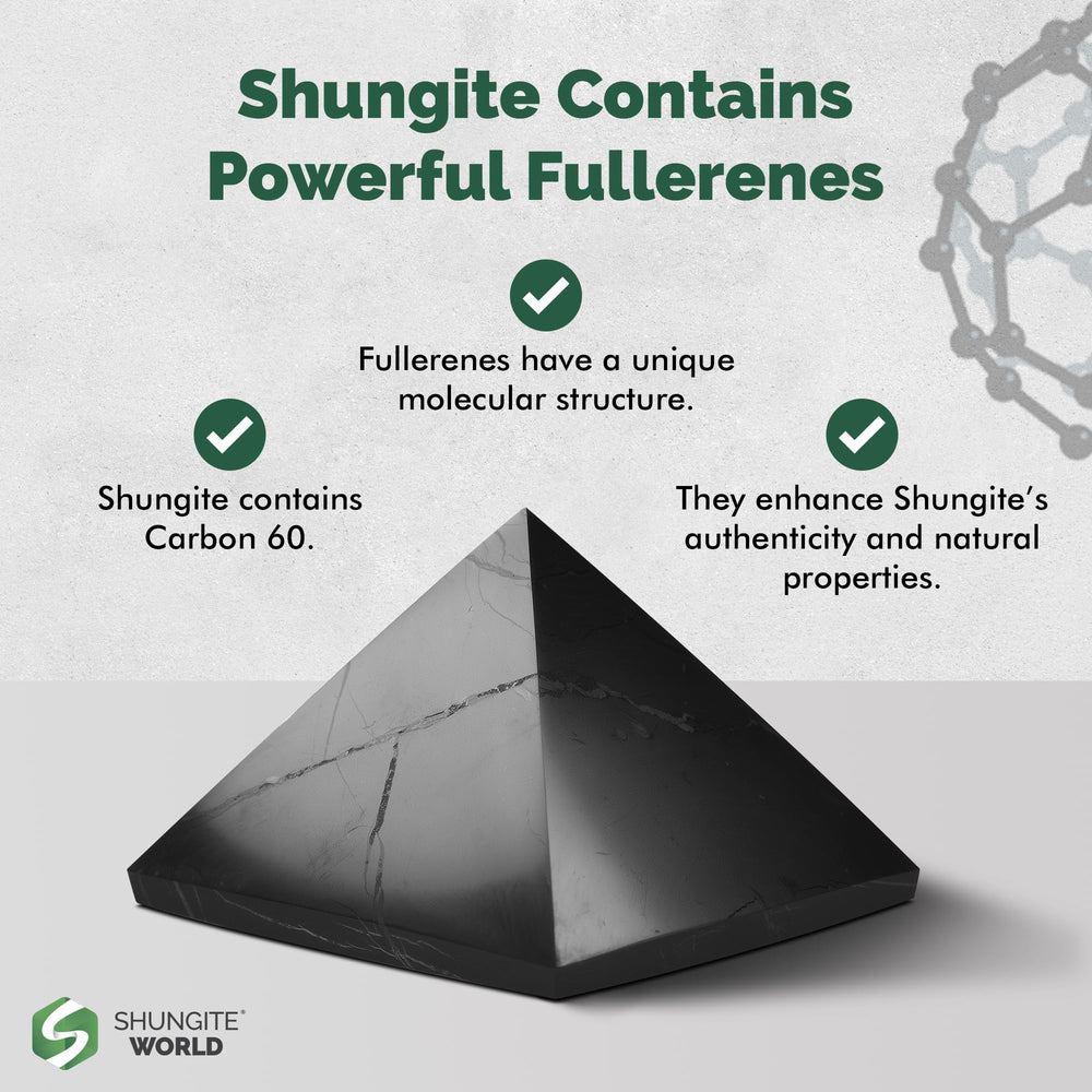 Shungite World pyramid in office decor elevates aesthetic and mood