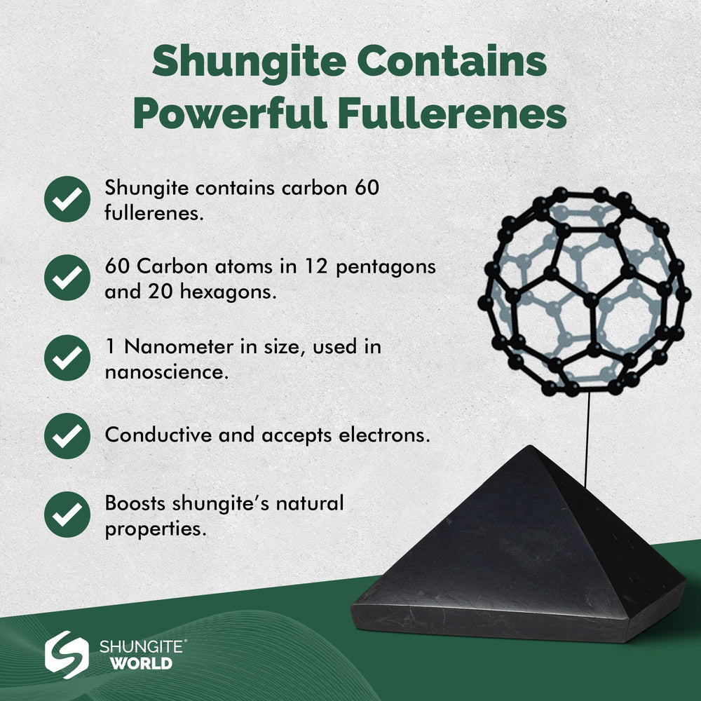 Shungite World polished pyramid on altar for mindful ritual use