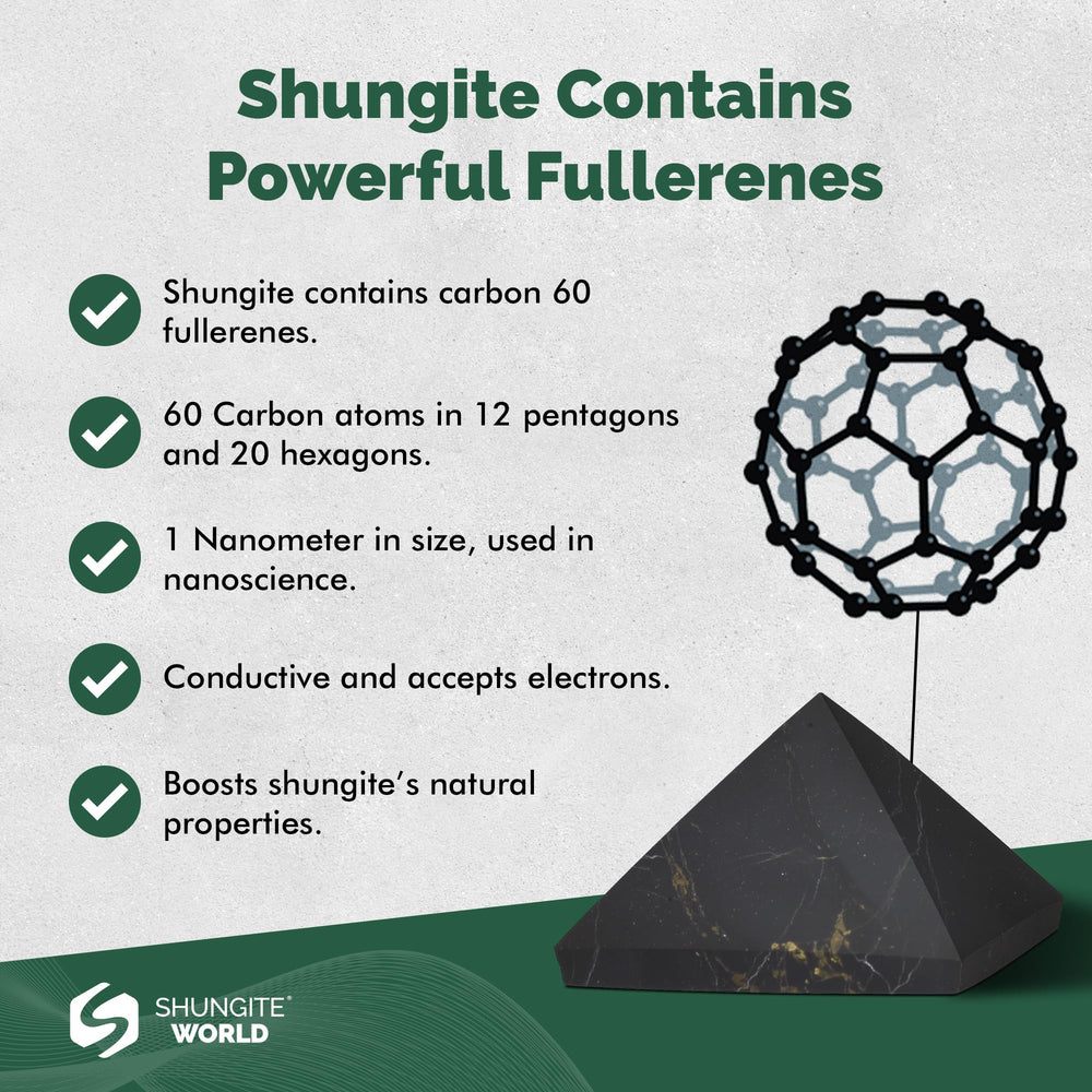 Shungite World authentic pyramid complements sacred spaces and crystal collections.