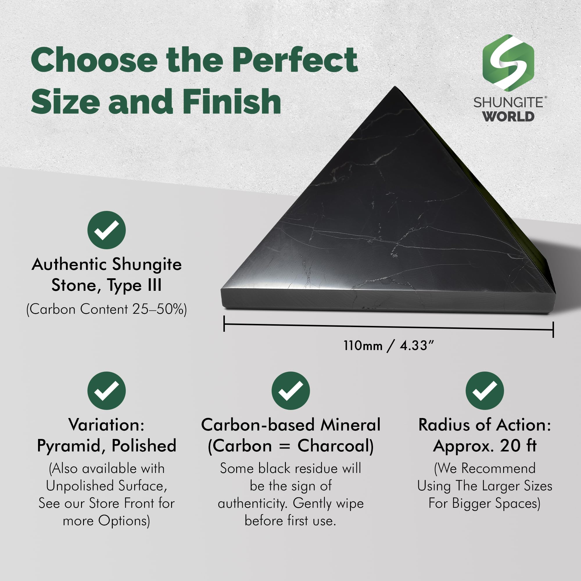 Shungite World pyramid near router supports a mindful work environment.