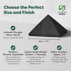 Shungite World pyramid near electronics promotes calm energy around devices.