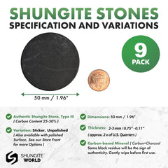 Shungite World 50mm tablet sticker on a tablet may catch nearby frequencies.