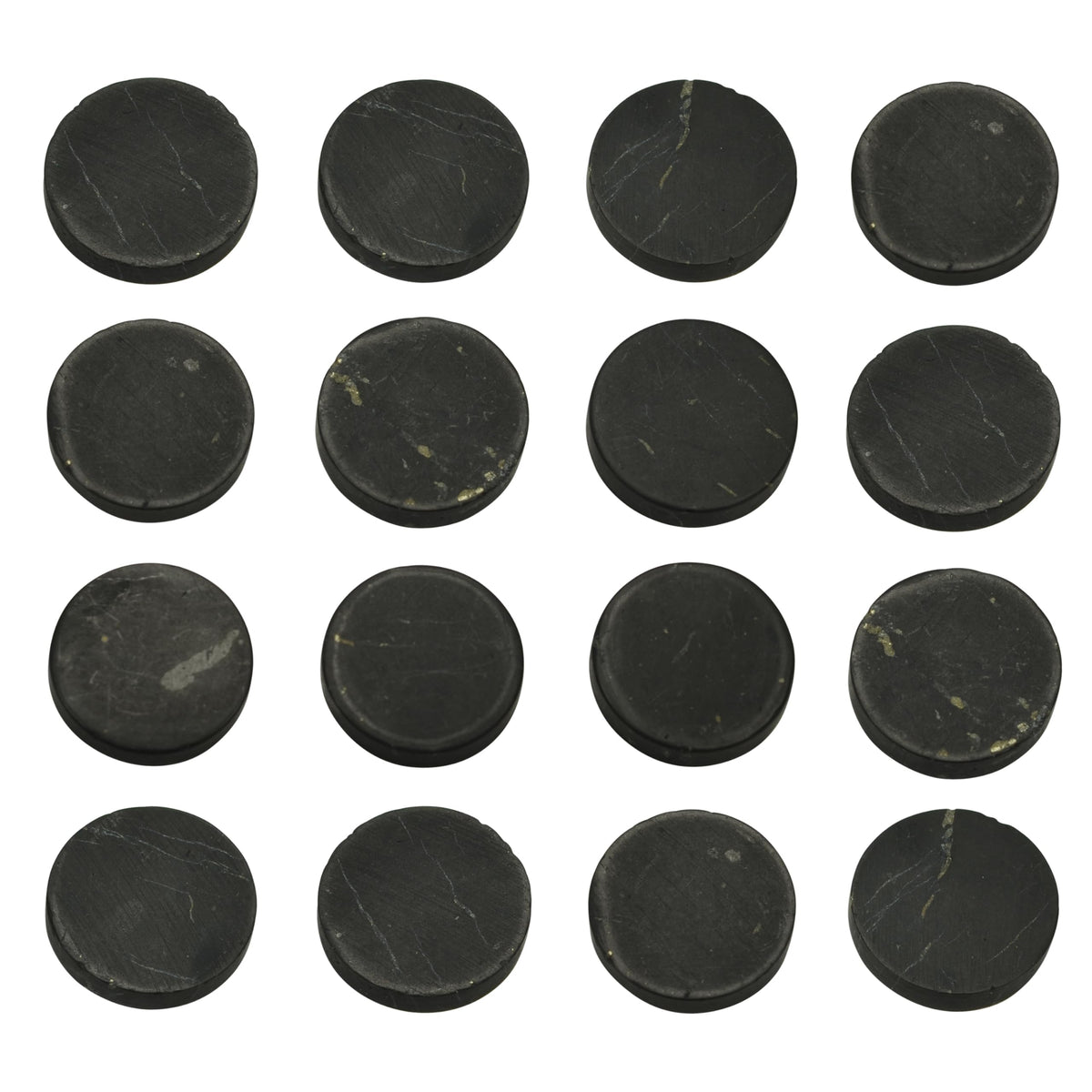 Shungite World 50mm sticker on phone for grounded energy.