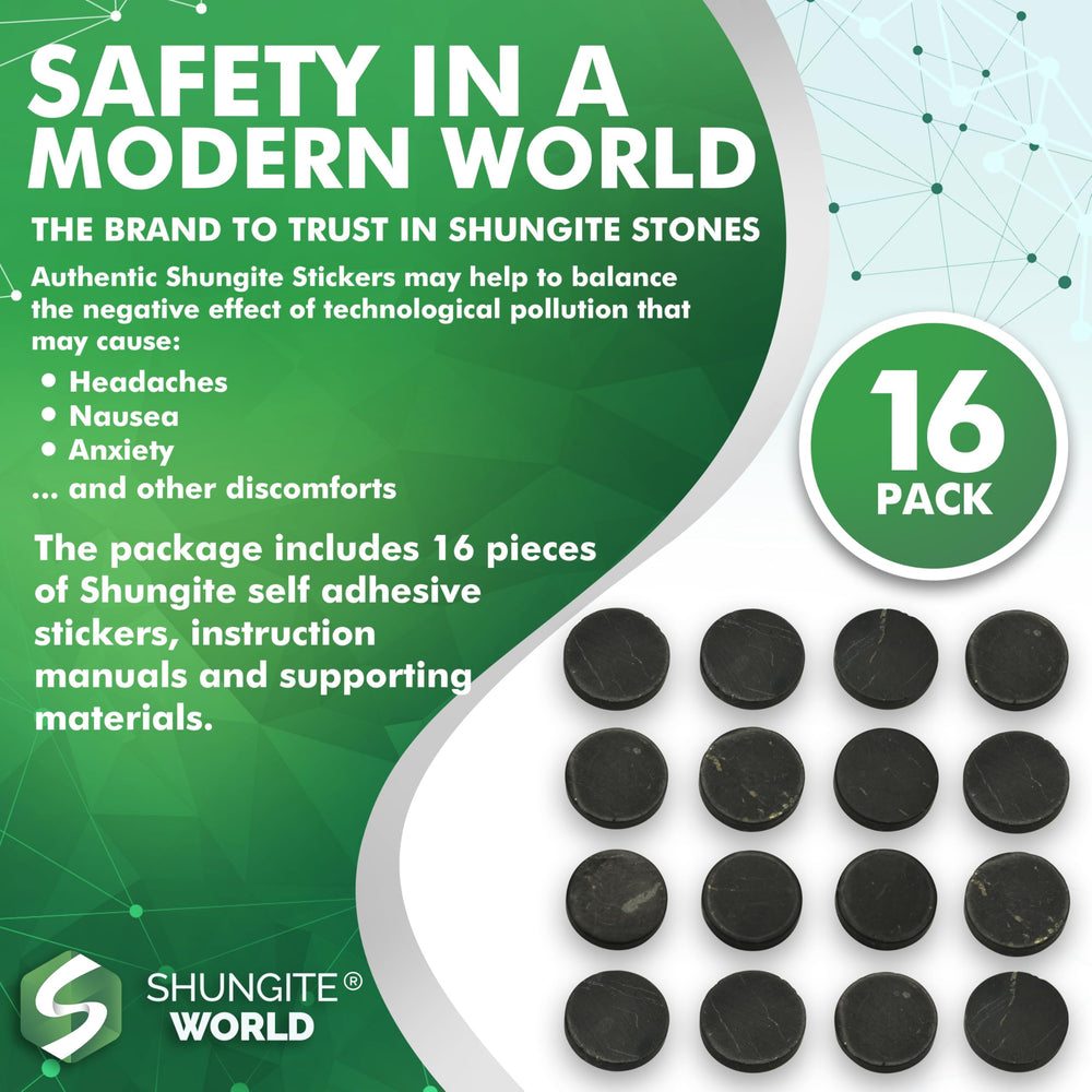 Shungite World sticker on tablet supports balanced mood during use.