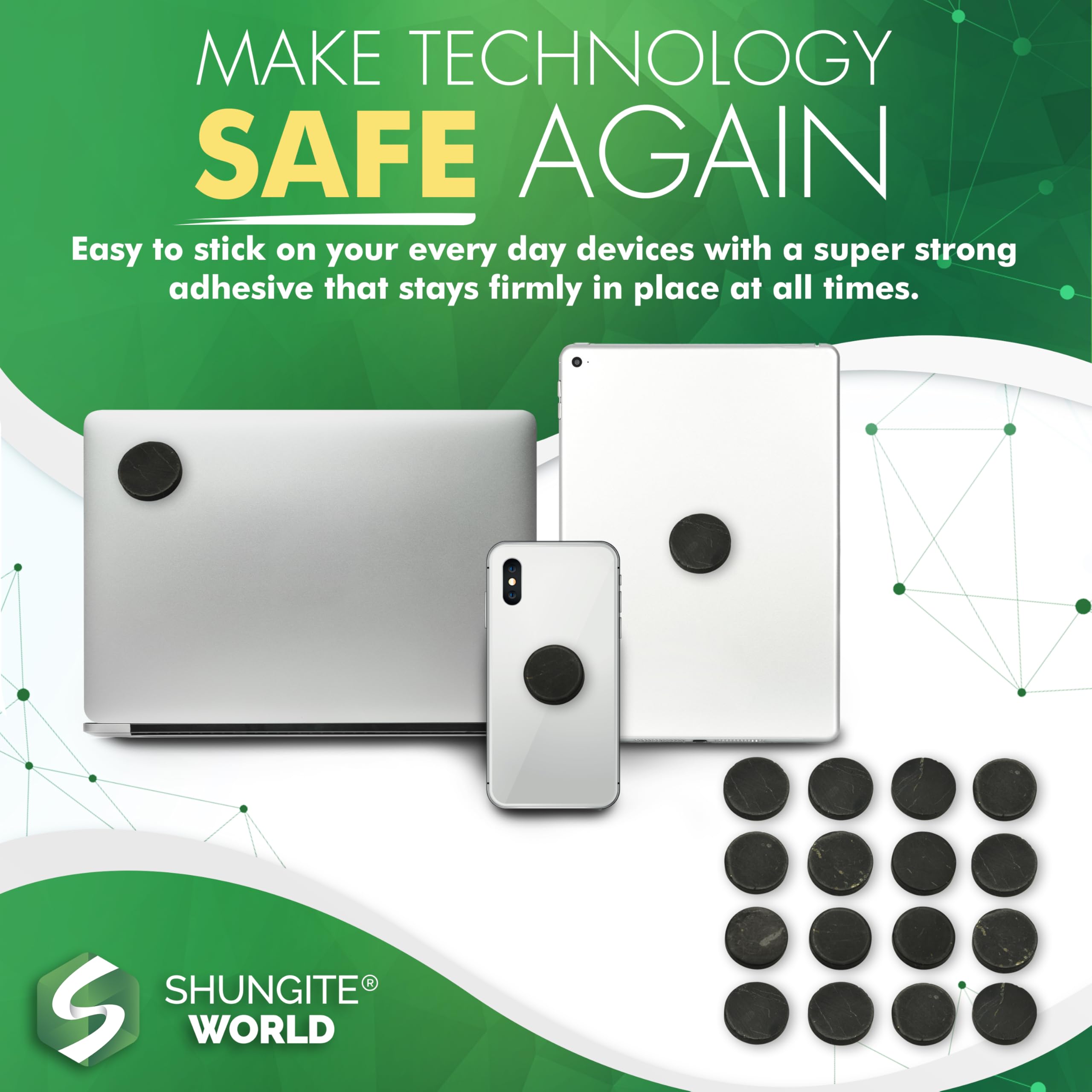 Shungite World unpolished texture sticker adds natural look to devices.