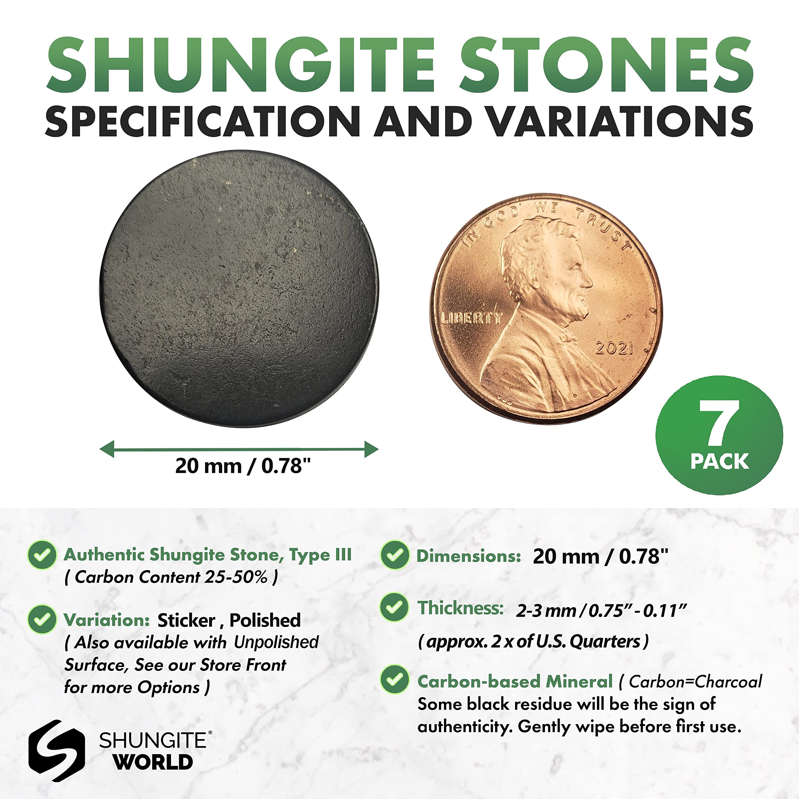 Shungite World sticker on phone showing portable grounding energy