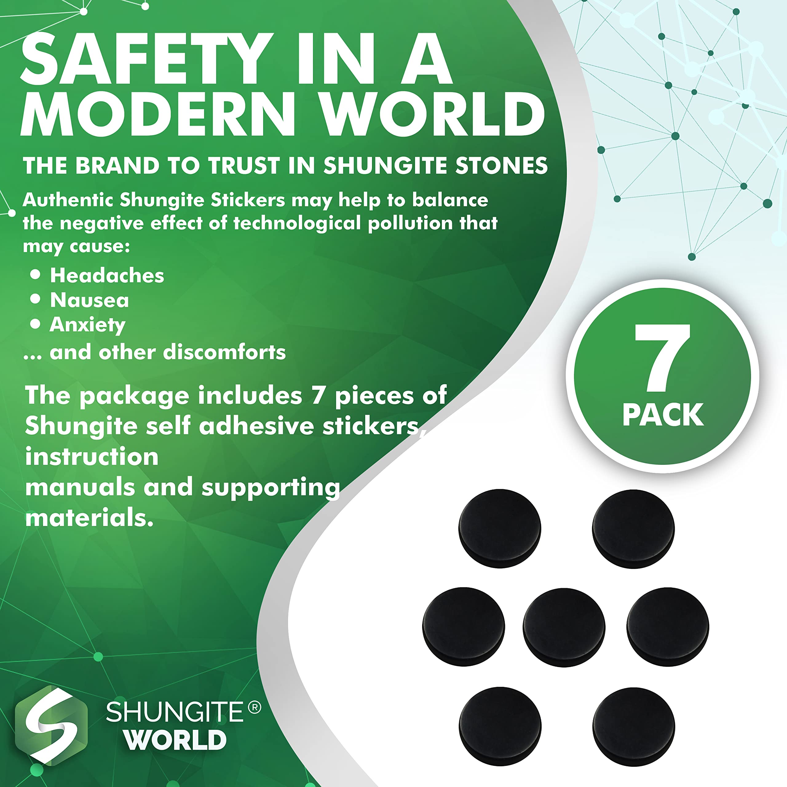Shungite World sticker on tablet demonstrates on-the-go balance
