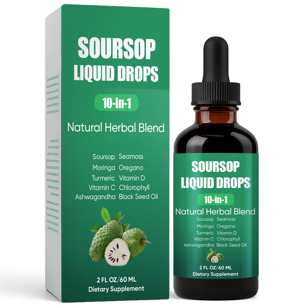 Shwfhi Soursop 10-in-1 drops bottle pour demonstrates everyday use.