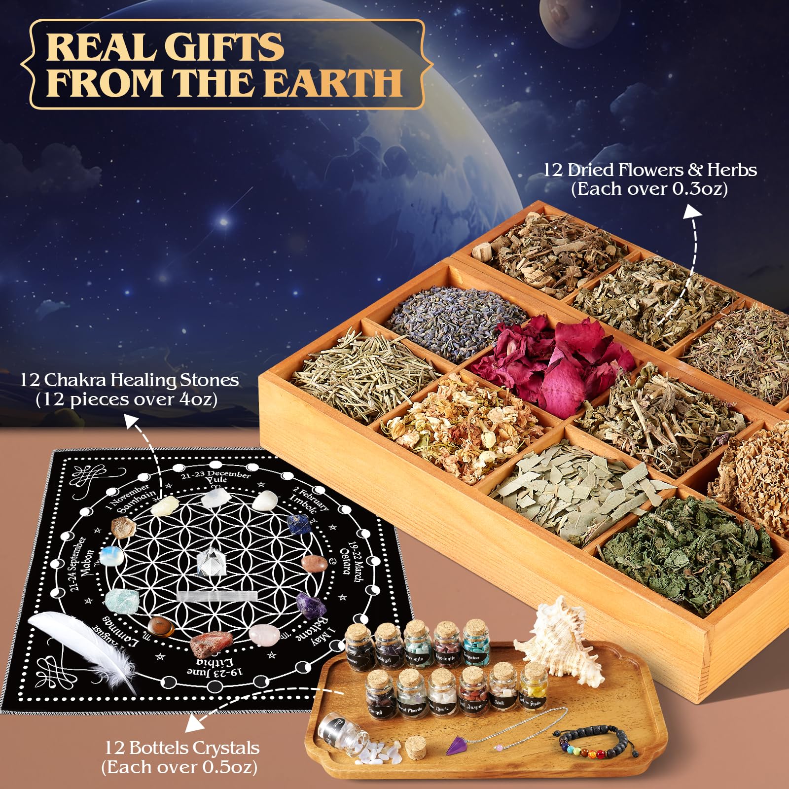 SHYSHINY crystal jars and stones set ideal for meditation and balance.