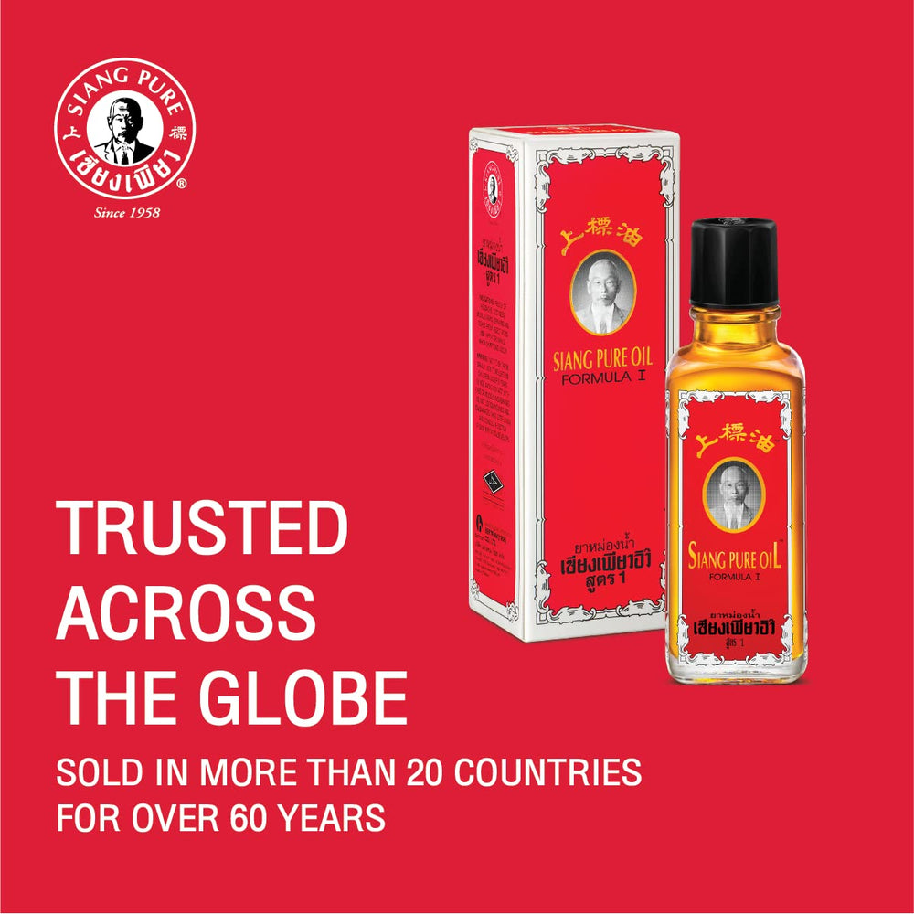 Siang Pure Oil Original Formula 25cc bottle on a clean surface.