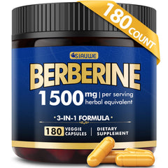 SIAUWE Berberine 1500mg bottle signaling high-potency metabolic support
