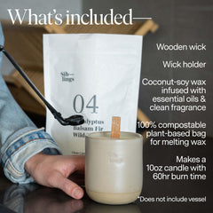 Sib-lings coconut-soy wax bag ready to melt for a refreshing aroma