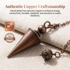 Sibba metal dowsing pendulum glints to aid energy balance during practice