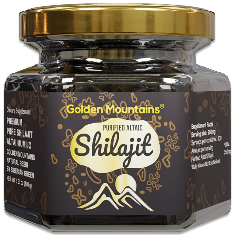 Siberian Green Shilajit resin jar shows premium Altai purity for daily use.
