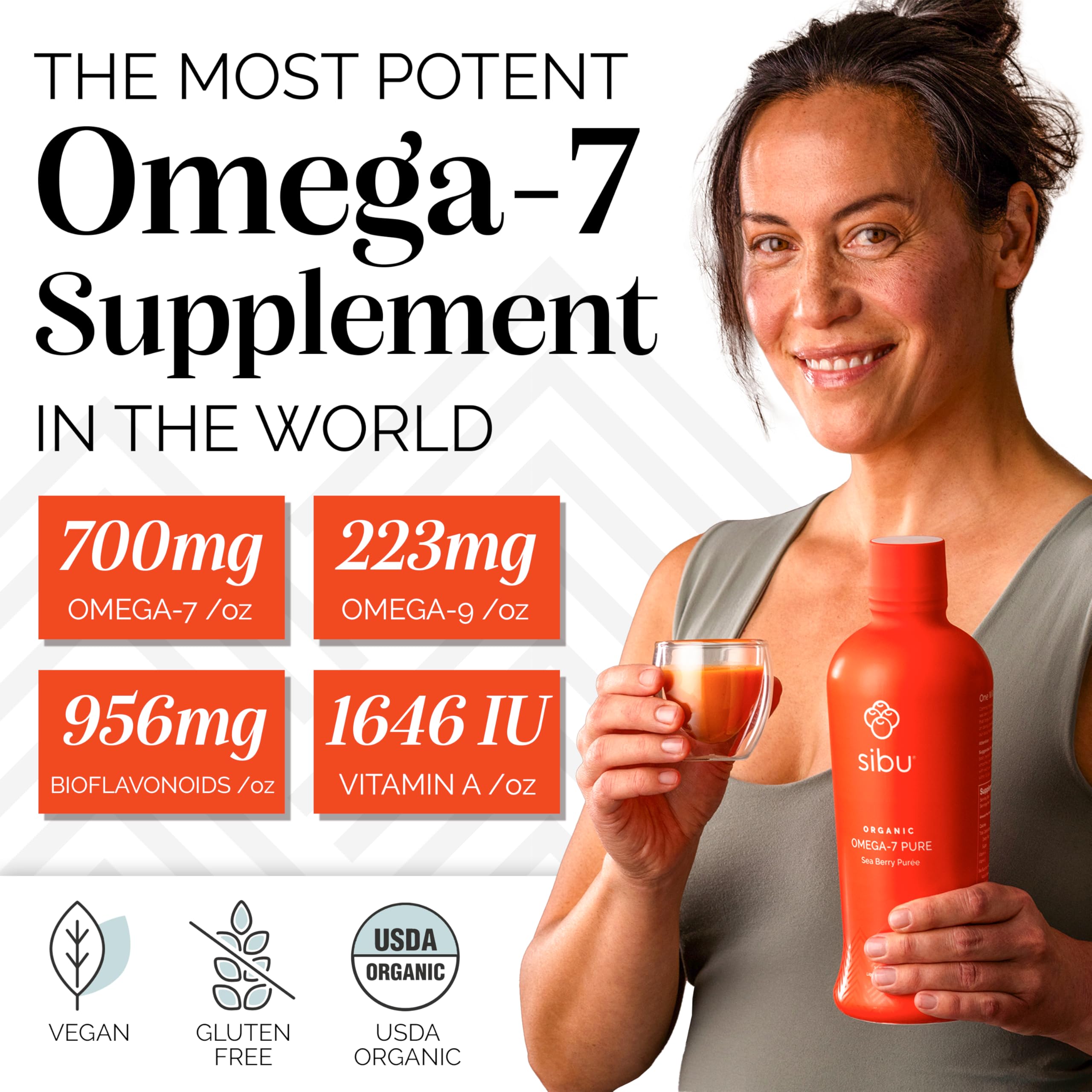 SIBU Omega-7 Pure pour captures tart, flavorful stream ideal for smoothies or OJ